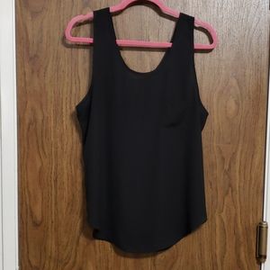 Black Tank Blouse with Bow Tie Back